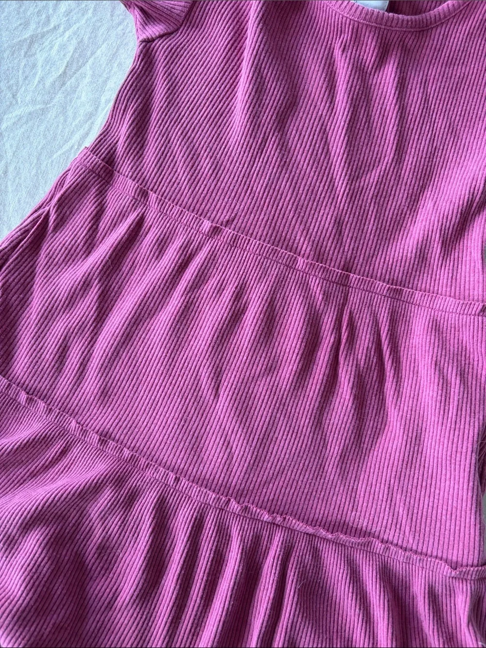 Old Navy Girls Short Sleeve Ribbed Dress - Dusty Rose